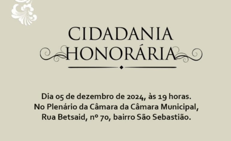 Câmara Municipal de Nova Serrana realiza solenidade para entrega de títulos de cidadania honorária