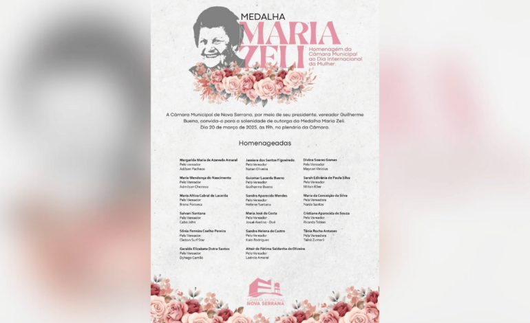 Câmara Municipal de Nova Serrana realiza solenidade em homenagem ao Dia Internacional da Mulher