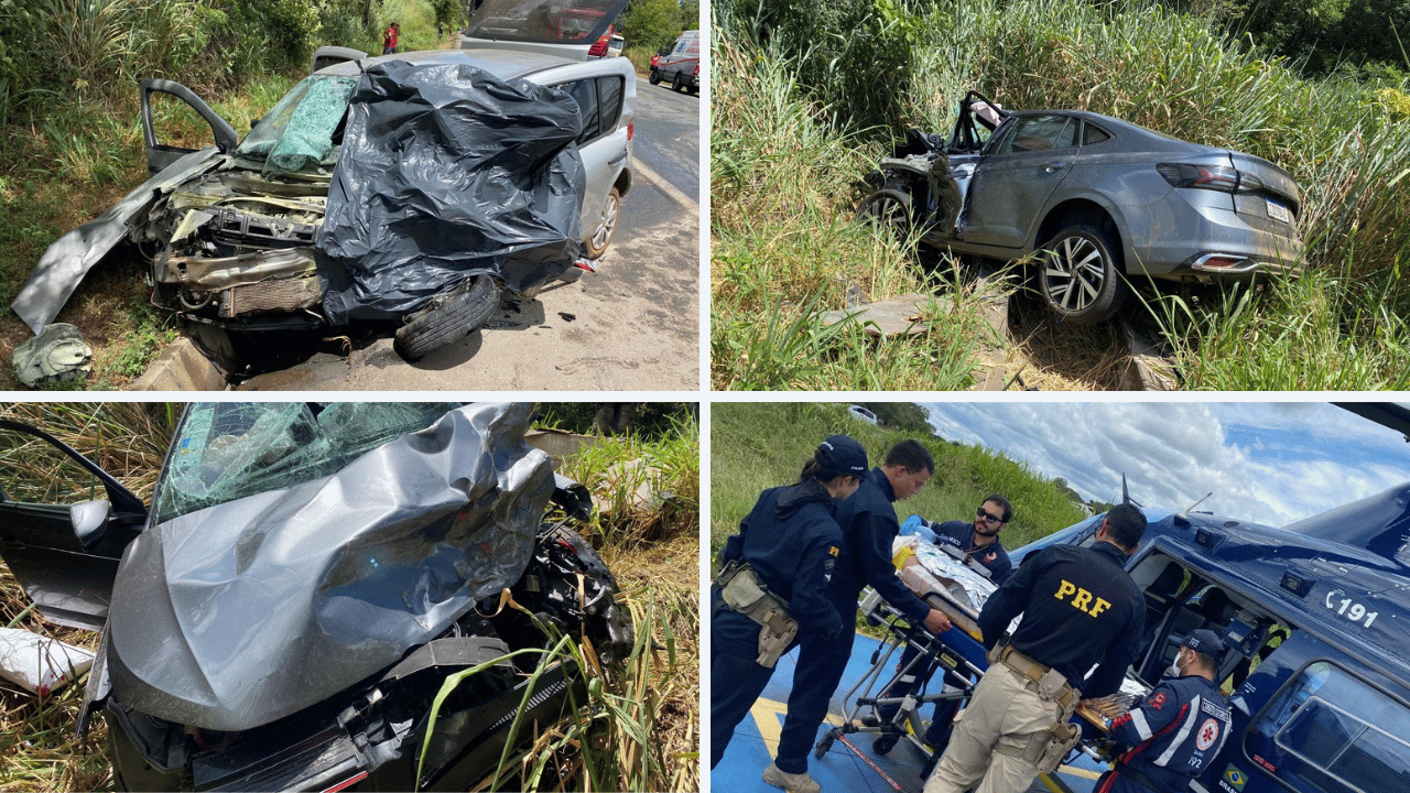 Acidente na BR-262 deixa dois mortos e cinco feridos em Bom Despacho