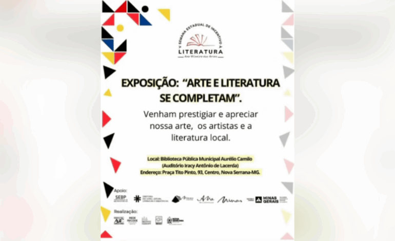 Biblioteca Pública de Nova Serrana recebe exposição de artistas e escritores locais