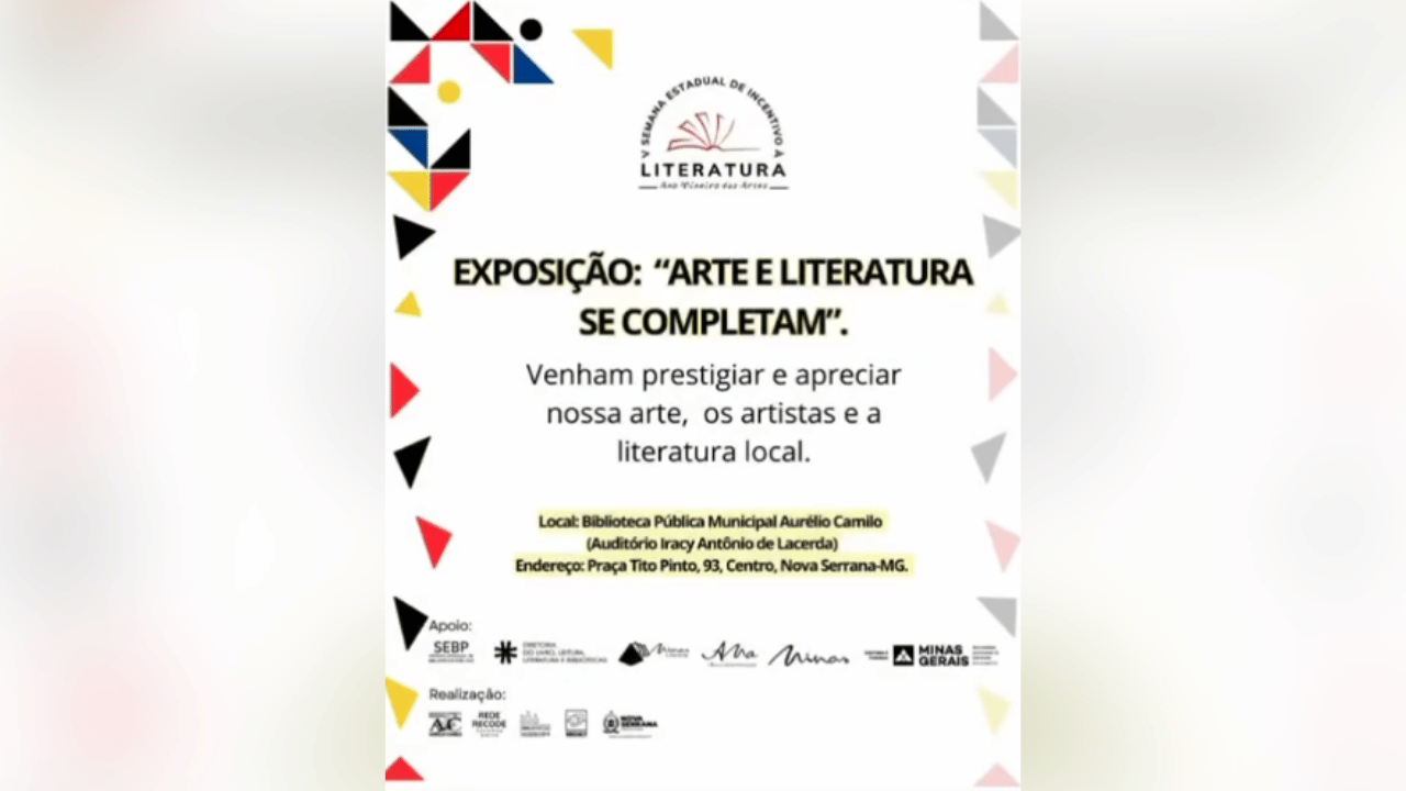 Biblioteca Pública de Nova Serrana recebe exposição de artistas e escritores locais