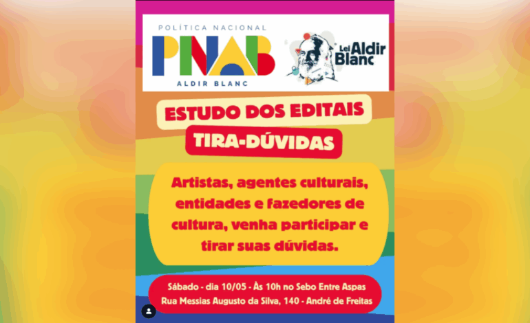Sebo Entre Aspas sedia reunião sobre editais da Lei Aldir Blanc neste sábado em Nova Serrana