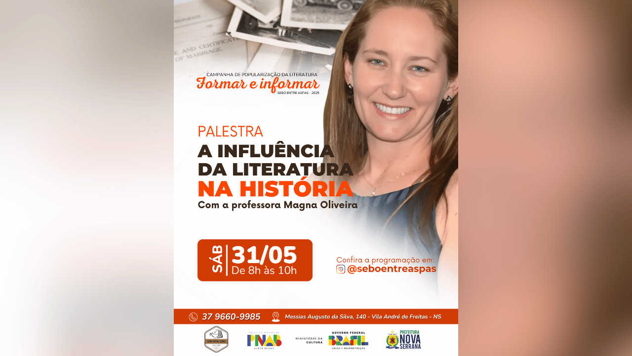 Sebo Entre Aspas promove palestra sobre a influência da literatura na história