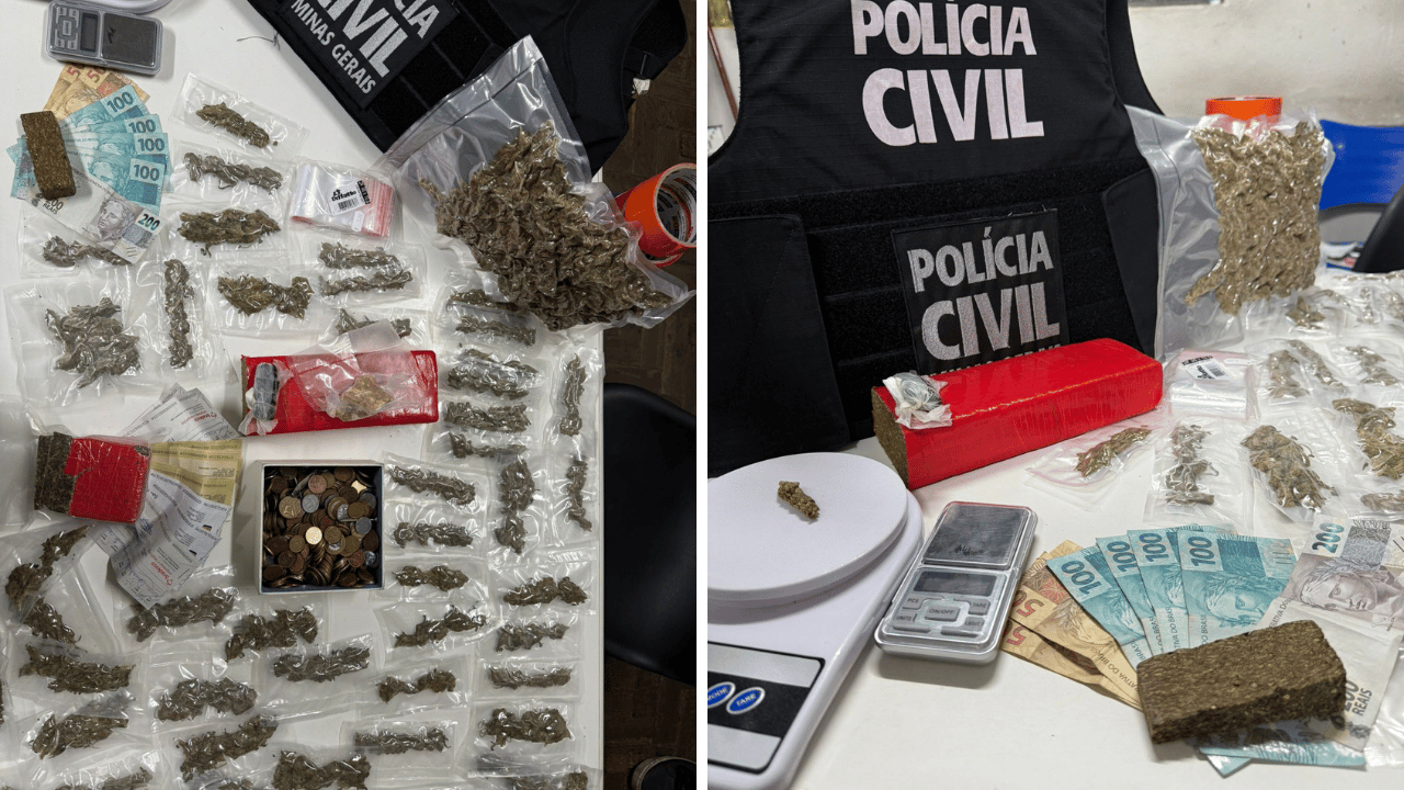 Mais de 30 quilos de drogas são apreendidos pela PCMG em ação conjunta com a Polícia Federal