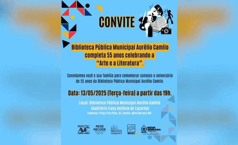 Biblioteca Pública Municipal Aurélio Camilo celebra hoje 55 anos de história em Nova Serrana
