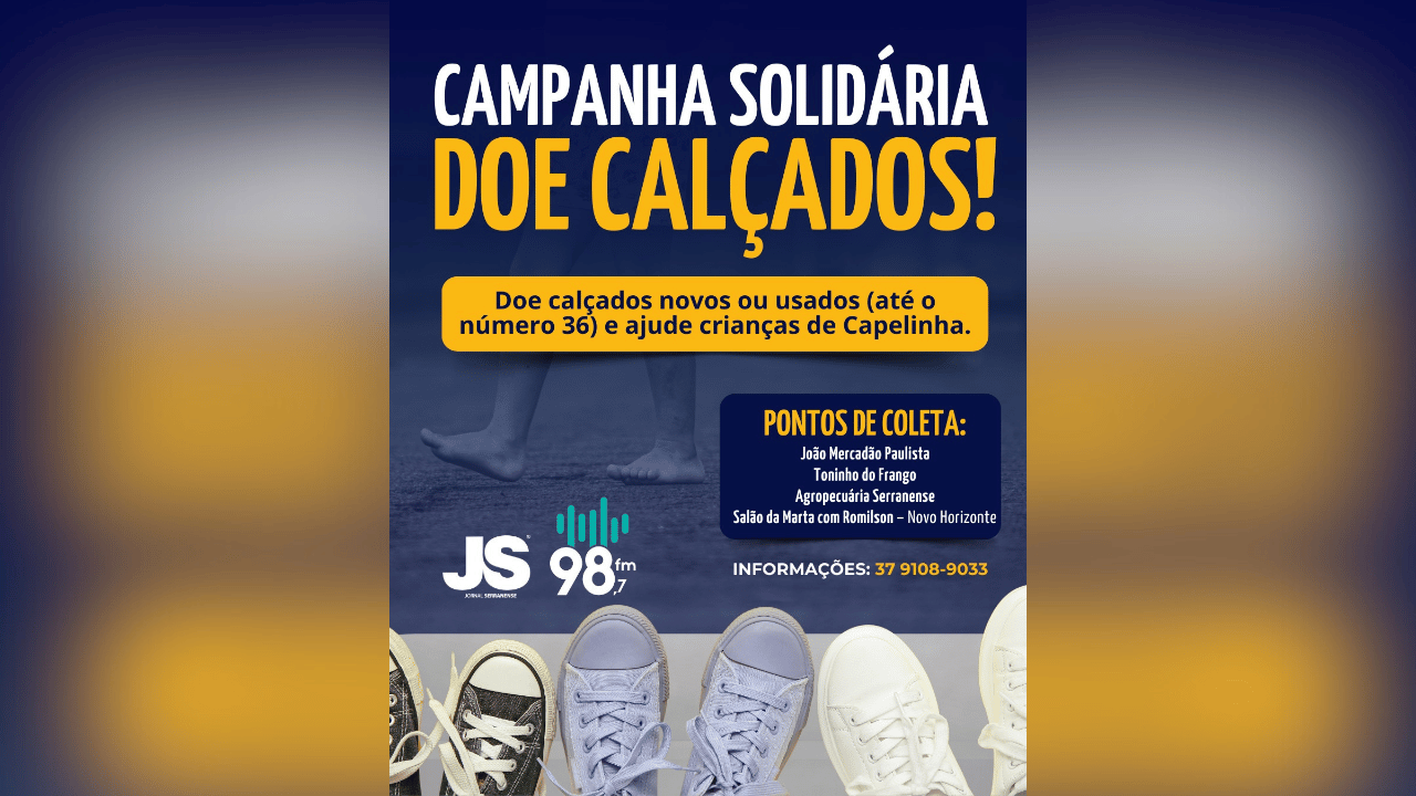 Campanha arrecada calçados para crianças de Capelinha