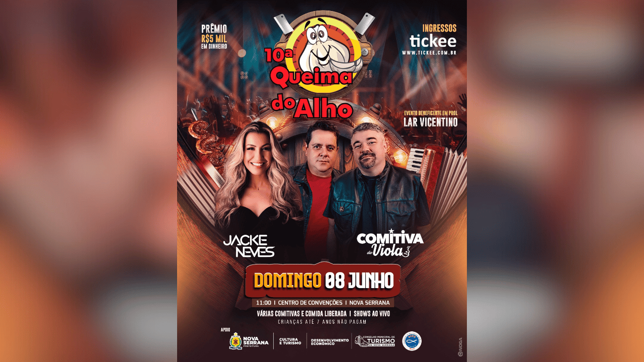 Queima do Alho 2025 acontece em Nova Serrana no dia 08 de junho