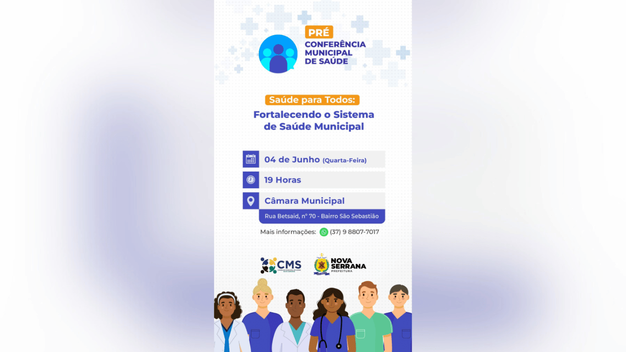 Comunidade é convidada a participar da Pré-Conferência de Saúde em Nova Serrana