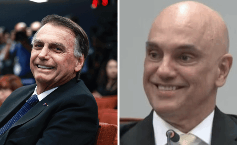 Bolsonaro brinca, convida Moraes para ser seu vice e escuta: ‘Eu declino’