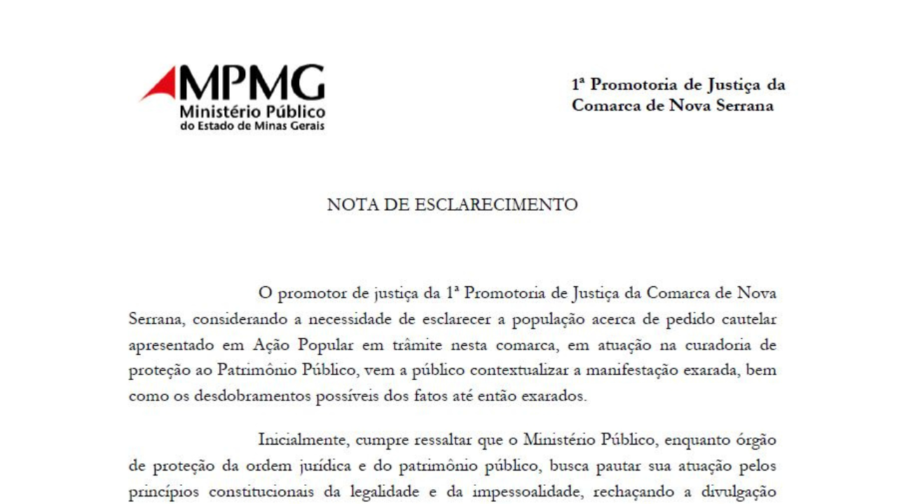 Ministério Público esclarece pedido para suspender pagamento de indenização ao Hospital Santa Mônica em Nova Serrana