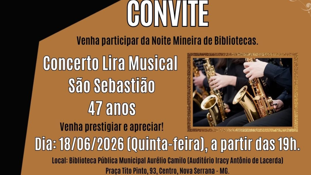 Biblioteca Municipal recebe concerto em celebração aos 47 anos da Lira Musical São Sebastião