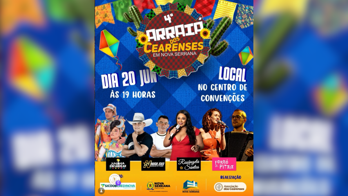4º Arraiá dos Cearenses promete música, quadrilha e comidas típicas no sábado (20) em Nova Serrana