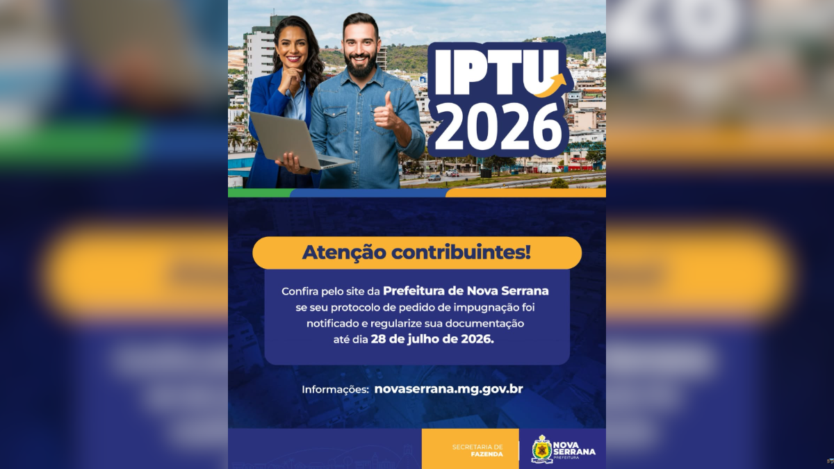 Prefeitura publica primeiro edital sobre pedidos de revisão do IPTU 2026 em Nova Serrana