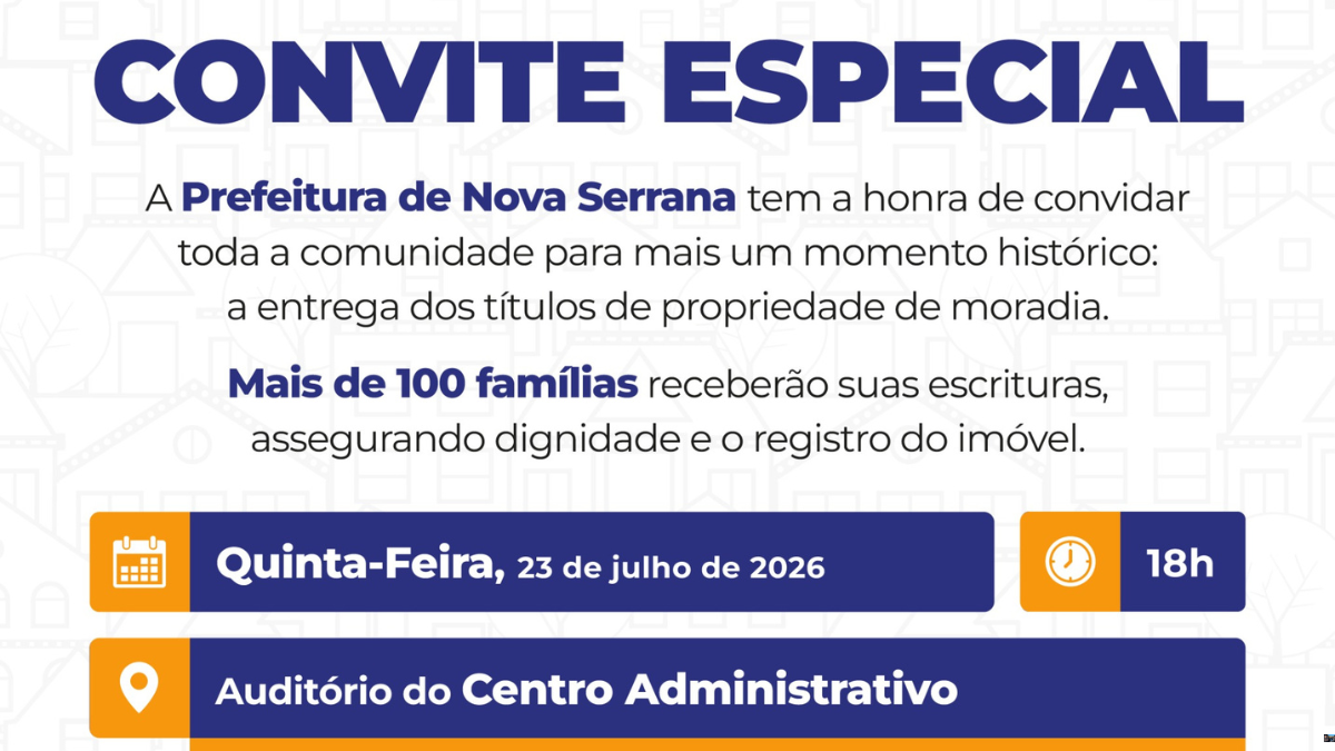 Prefeitura entrega títulos de propriedade a mais de 100 famílias nesta quinta-feira (23)