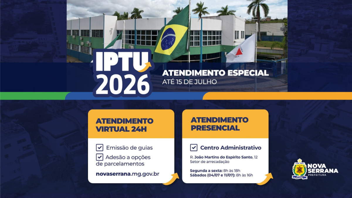 Prazo para pagar IPTU com desconto termina nesta quarta-feira em Nova Serrana