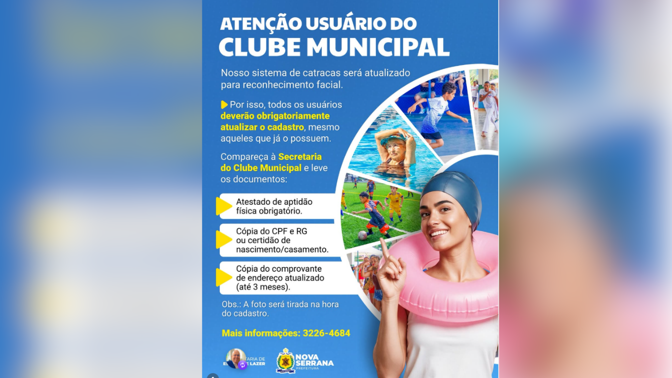 Clube Municipal de Nova Serrana terá acesso por reconhecimento facial