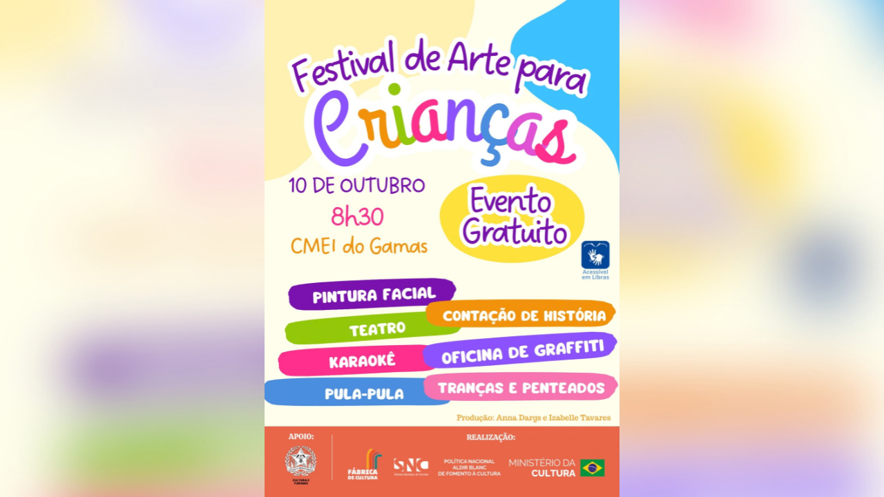Festival de Arte para Crianças terá programação gratuita em Nova Serrana