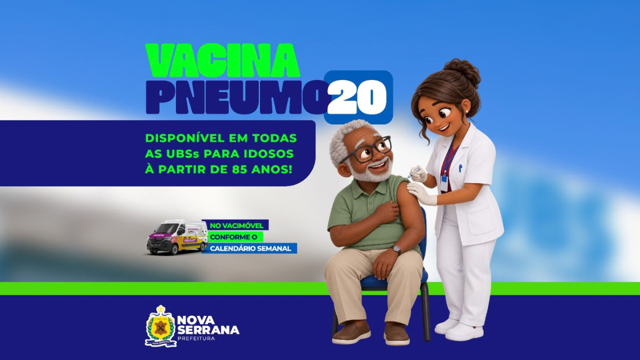 Nova Serrana amplia vacinação contra pneumonia para pessoas com 85 anos ou mais